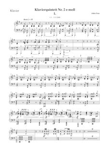 Partition Piano , partie, Piano quintette No.2 en E minor, Klavierquintett Nr.2 e-moll