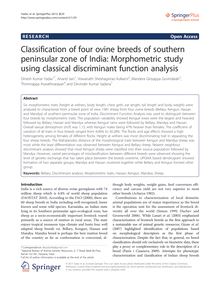 Classification of four ovine breeds of southern peninsular zone of India: Morphometric study using classical discriminant function analysis