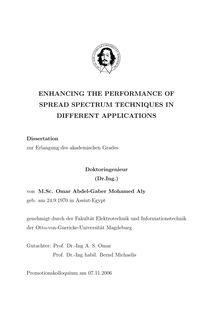 Enhancing the performance of spread spectrum techniques in different applications [Elektronische Ressource] / von Omar Abdel-Gaber Mohamed Aly