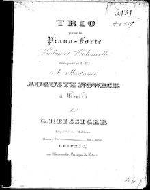 Partition Piano, Piano Trio No.1, D minor, Reissiger, Carl Gottlieb