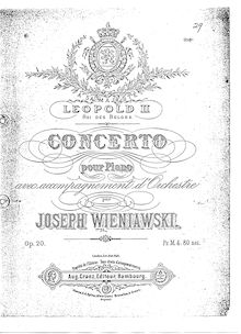 Partition 2 Piano Reduction, Piano Concerto, Op.20, Wieniawski, Józef