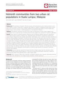 Helminth communities from two urban rat populations in Kuala Lumpur, Malaysia