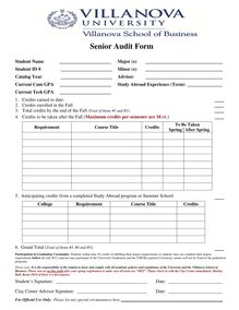 Senior Audit Form Without Merged Field
