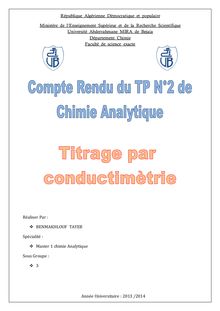 TP N°1 Analyse chimique  Conductimetrie