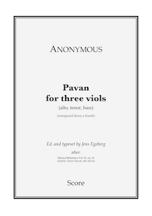 Partition Transposed (down a fourth), Pavan, Anonymous