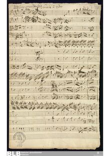 Partition complète, Sonata à quadro en D major, D major, Molter, Johann Melchior