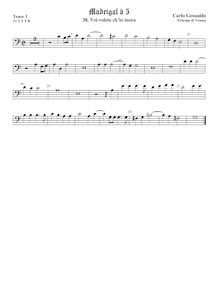 Partition ténor viole de gambe 3, basse clef, madrigaux, Book 3 par Carlo Gesualdo