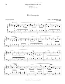 Partition 1, Communion (D major), L’Office Catholique, Op.148, Lefébure-Wély, Louis James Alfred