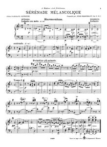 Partition Harmonium , partie, Sérénade mélancolique, D minor, Bleichmann, Julius