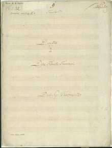 Partition parties complètes, Duetto a due Flauti Traversi, D, Hoffmeister, Franz Anton