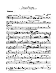 Partition flûtes 1, 2, Concerto Gregoriano, Respighi, Ottorino