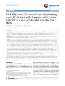 Clinical features of invasive bronchial-pulmonary aspergillosis in critically ill patients with chronic obstructive respiratory diseases: a prospective study