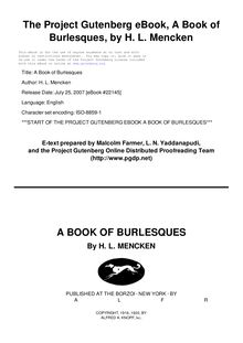 A Book of Burlesques