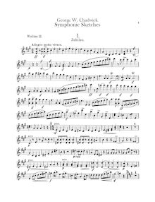 Partition violons II, symphonique sketches, Chadwick, George Whitefield