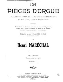 Partition Volume 1, Pièces d’orgue, Various