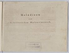 Partition complète, Melodieen zum Schillerschen Musenalmanach, Zelter, Carl Friedrich