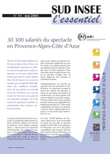 30 300 salariés du spectacle en Provence-Alpes-Côte d'Azur