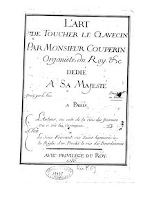 Partition Complete Book, L art de toucher le clavecin, Couperin, François