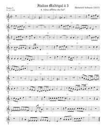 Partition ténor viole de gambe 3, octave aigu clef, italien madrigaux