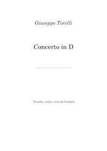 Partition complète, trompette Concerto en D major, D major, Torelli, Giuseppe