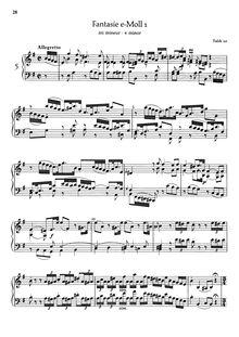 Partition complète, Fantasie en E Minor, Fantasie e-moll, E minor