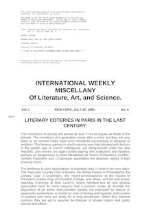 International Weekly Miscellany of Literature, Art, and Science — Volume 1, No. 4, July 22, 1850