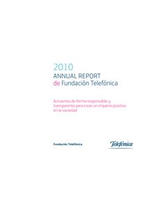 ANNUAL REPORT de Fundación Telefónica