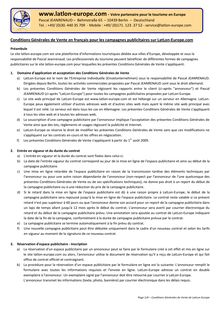 Conditions Générales de Vente en français pour les campagnes ...