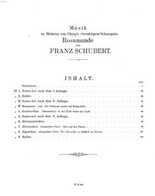 Partition complète, Rosamunde, Fürstin von Zypern, Schubert, Franz par Franz Schubert