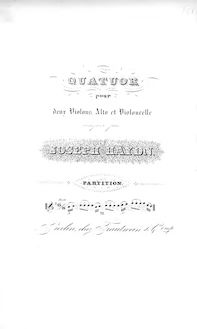 Partition , quatuor en G major, Hob.III:15, corde quatuors, Op.3