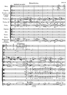 Partition Benedictus, Mass No.3, D.324, B♭ major, Schubert, Franz