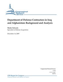 Department of defense contractors in iraq and afghanistan