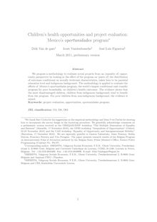 Children s health opportunities and project evaluation: Mexico s oportunidades program