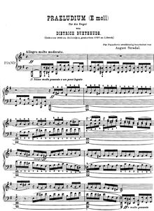 Partition complète, Prelude en E minor, BuxWV 143, Buxtehude, Dietrich