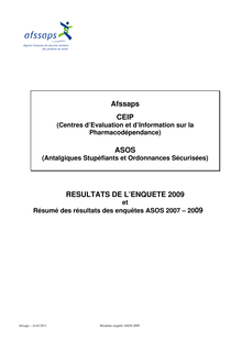 ASOS - Résultat de l enquête 2009