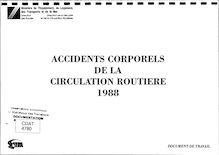 Accidents corporels de la circulation routière - Année 2004. : Accidents corporels de la circulation routière en 1988 - Document de travail - (1989)