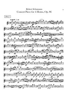 Partition hautbois 1, 2, Concertpiece pour Four cornes et orchestre, Op.86