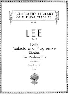 Partition Book 1 (Nos.1-22), violoncelle score, 40 Melodic Progressive Exercises pour violoncelle Op.31