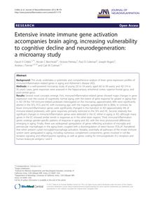 Extensive innate immune gene activation accompanies brain aging, increasing vulnerability to cognitive decline and neurodegeneration: a microarray study