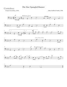 Partition Basses, pour Star-Spangled Banner, Original title: The Anacreontic Song