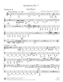 Partition cor 2 (A, E, D), Symphony No.7, A major, Beethoven, Ludwig van