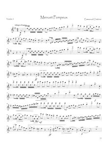 Partition violon 1, Pièces Pittoresques, Chabrier, Emmanuel