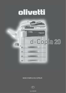 Notice  Photocopieuse Olivetti  d-Copia 20