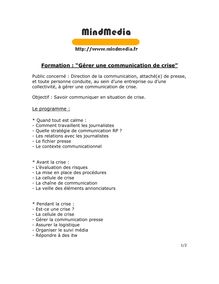 Formation : Gérer une communication de crise