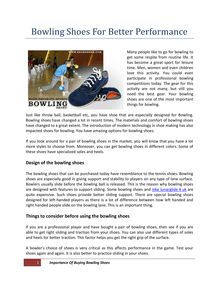 Bowling Shoes For Better Performance