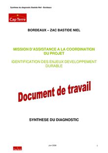Synthèse du diagnostic de Bordeaux - La Bastide, quartier Niel