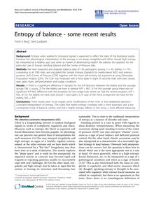 Entropy of balance - some recent results