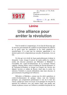 Une alliance pour arrêter la révolution