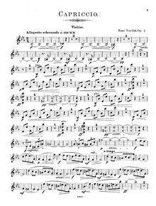 Partition de violon, Capriccio, E♭ Major, Trneček, Hanuš
