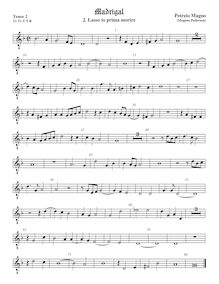Partition ténor viole de gambe 2, octave aigu clef, Madrigali a 5 Voci, Libro 2 par Mogens Pedersøn